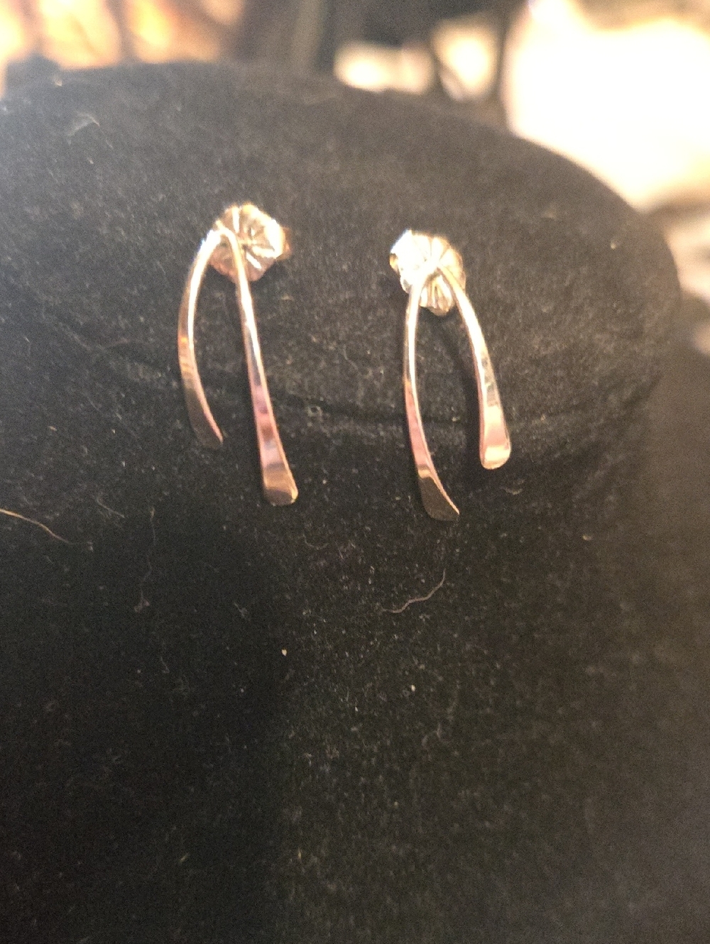 Sterling Silver Dainty Wishbone Look Pierced Earrings New